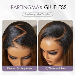 100% Human Hair HD Lace Super Natural Ombre Brown Silky Straight Long Wig - Wigtrends