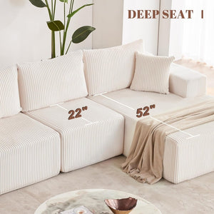 108 inch sectional sofa, cloud sectional sofa with deep seat, modern sectional L shaped sofa - Wigtrends