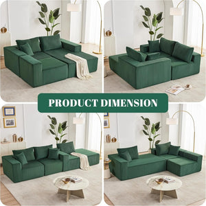 108 inch sectional sofa, cloud sectional sofa with deep seat, modern sectional L shaped sofa - Wigtrends