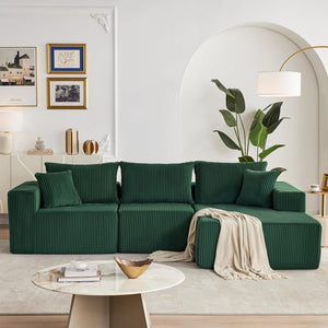 108 inch sectional sofa, cloud sectional sofa with deep seat, modern sectional L shaped sofa - Wigtrends