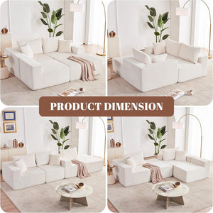 108 inch sectional sofa, cloud sectional sofa with deep seat, modern sectional L shaped sofa - Wigtrends