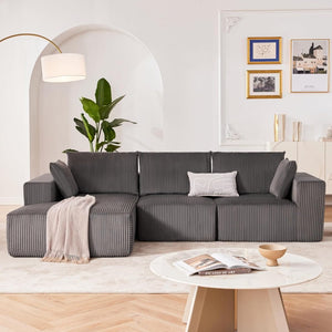 108 inch sectional sofa, cloud sectional sofa with deep seat, modern sectional L shaped sofa - Wigtrends
