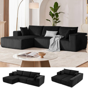 108 inch sectional sofa, cloud sectional sofa with deep seat, modern sectional L shaped sofa - Wigtrends