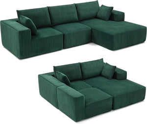 108 inch sectional sofa, cloud sectional sofa with deep seat, modern sectional L shaped sofa - Wigtrends