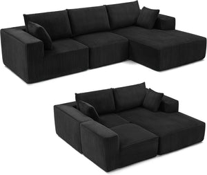 108 inch sectional sofa, cloud sectional sofa with deep seat, modern sectional L shaped sofa - Wigtrends