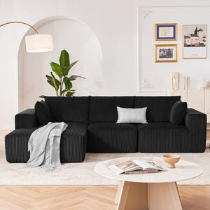 108 inch sectional sofa, cloud sectional sofa with deep seat, modern sectional L shaped sofa - Wigtrends
