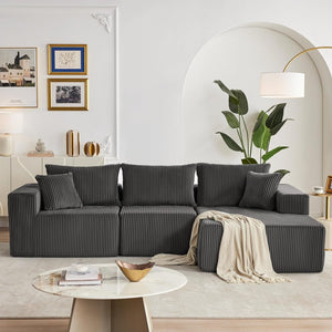 108 inch sectional sofa, cloud sectional sofa with deep seat, modern sectional L shaped sofa - Wigtrends
