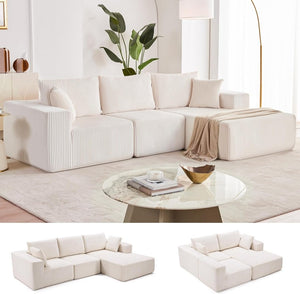108 inch sectional sofa, cloud sectional sofa with deep seat, modern sectional L shaped sofa - Wigtrends