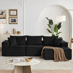 108 inch sectional sofa, cloud sectional sofa with deep seat, modern sectional L shaped sofa - Wigtrends