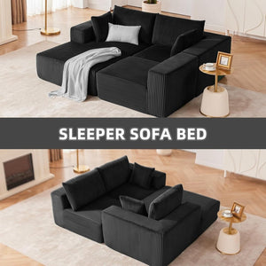 108 inch sectional sofa, cloud sectional sofa with deep seat, modern sectional L shaped sofa - Wigtrends