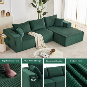 108 inch sectional sofa, cloud sectional sofa with deep seat, modern sectional L shaped sofa - Wigtrends