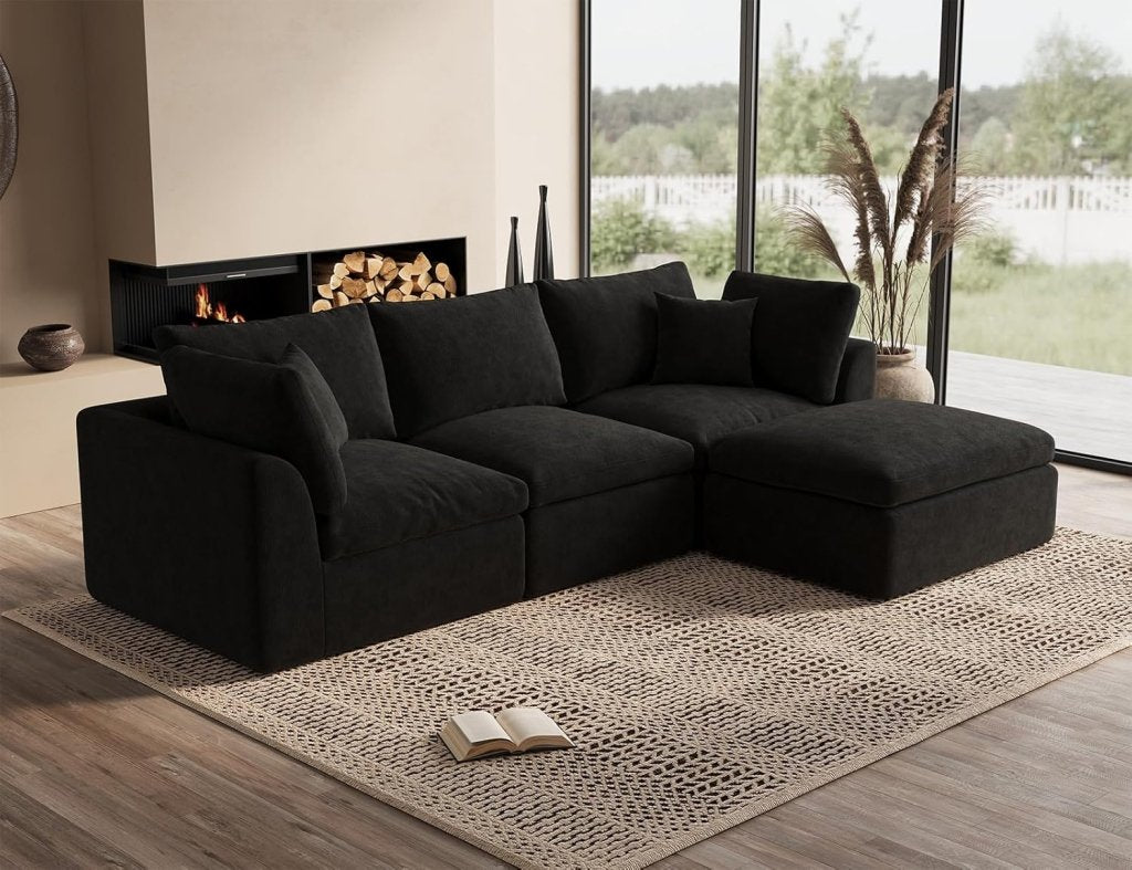 110 inch cloud sectional sofa for living room, convertible L - shaped sofa 3 seater sectional sofa - Wigtrends