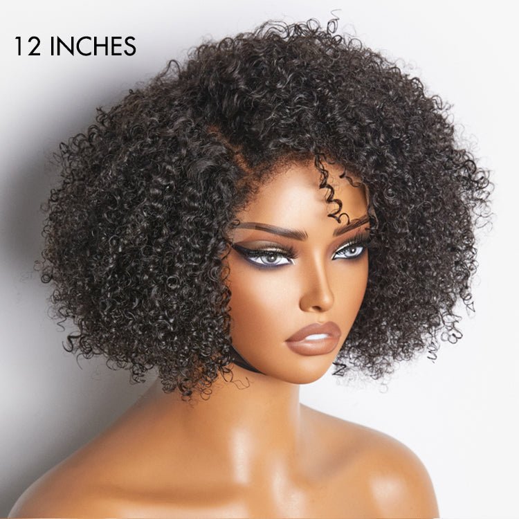 12" Natural Looking Kinky Curly Wigs with Baby Hair - Wigtrends