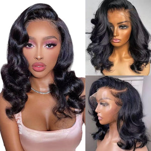 13x4 Body Wave HD Lace Front Wigs Human Hair Glueless Bob Wigs - Wigtrends