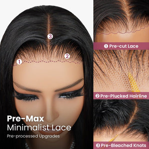 13x4 Lace Frontal Wig Water Wave Human Hair Wigs For Beginners Natural Black - Wigtrends