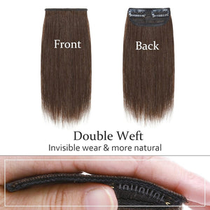 2 Pcs Short Hair Extensions Clip in Human Hair 6 Inch 20g Hairpiece Toppers for Women With Thinning Hair - Wigtrends