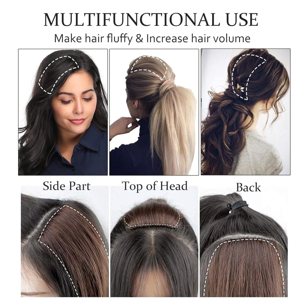 2 Pcs Short Hair Extensions Clip in Human Hair 6 Inch 20g Hairpiece Toppers for Women With Thinning Hair - Wigtrends