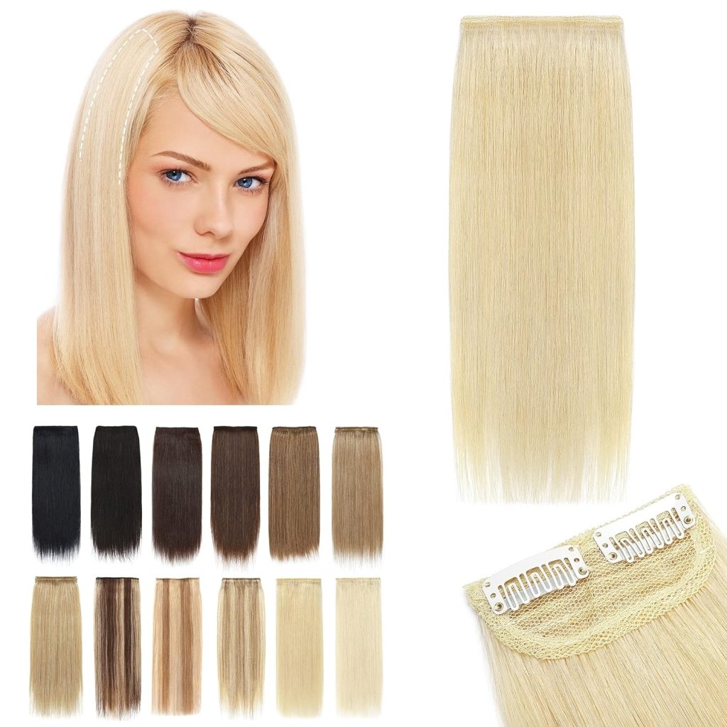 2 Pcs Short Hair Extensions Clip in Human Hair 6 Inch 20g Hairpiece Toppers for Women With Thinning Hair - Wigtrends
