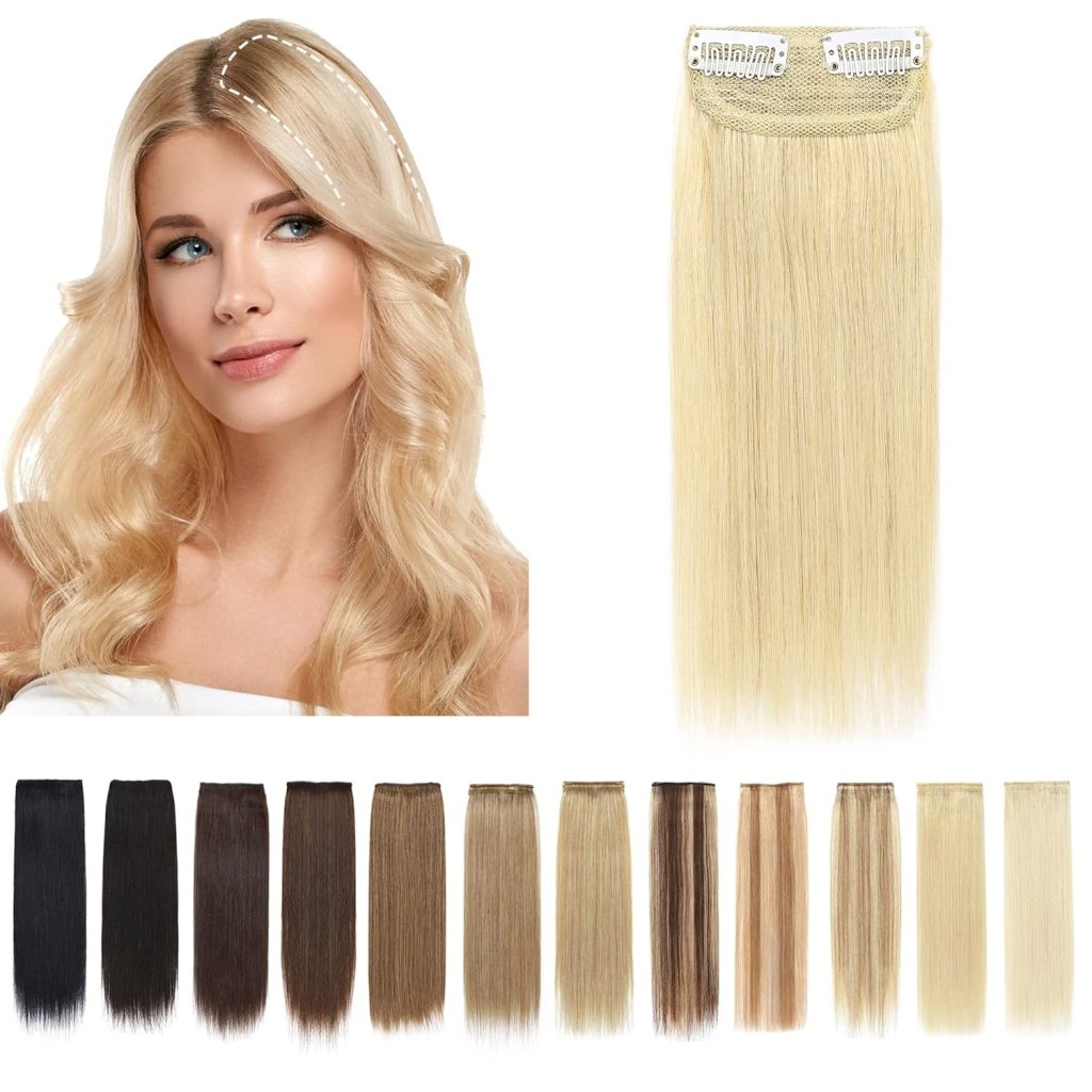 2 Pcs Short Hair Extensions Clip in Human Hair 6 Inch 20g Hairpiece Toppers for Women With Thinning Hair - Wigtrends