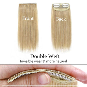 2 Pcs Short Hair Extensions Clip in Human Hair 6 Inch 20g Hairpiece Toppers for Women With Thinning Hair - Wigtrends