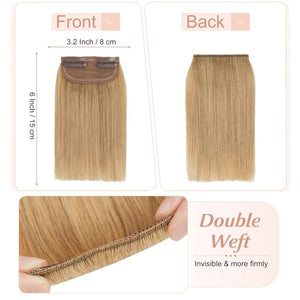 2 Pcs Short Hair Extensions Clip in Human Hair 6 Inch 20g Hairpiece Toppers for Women With Thinning Hair - Wigtrends