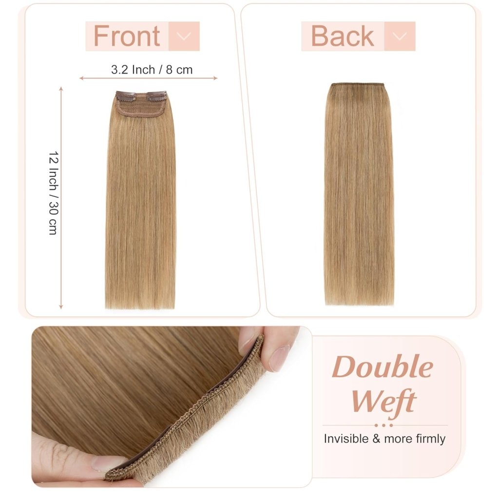 2 Pcs Short Hair Extensions Clip in Human Hair 6 Inch 20g Hairpiece Toppers for Women With Thinning Hair - Wigtrends
