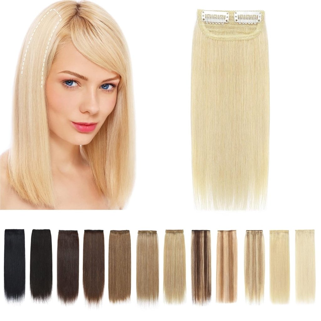 2 Pcs Short Hair Extensions Clip in Human Hair 6 Inch 20g Hairpiece Toppers for Women With Thinning Hair - Wigtrends