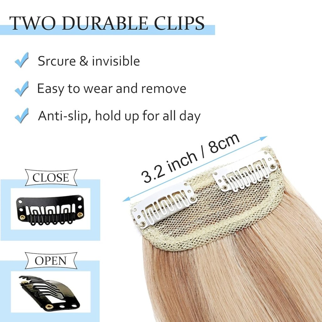 2 Pcs Short Hair Extensions Clip in Human Hair 6 Inch 20g Hairpiece Toppers for Women With Thinning Hair - Wigtrends
