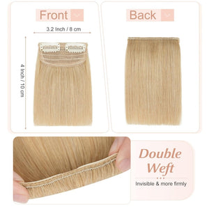 2 Pcs Short Hair Extensions Clip in Human Hair 6 Inch 20g Hairpiece Toppers for Women With Thinning Hair - Wigtrends