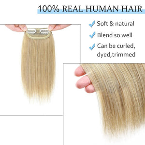 2 Pcs Short Hair Extensions Clip in Human Hair 6 Inch 20g Hairpiece Toppers for Women With Thinning Hair - Wigtrends