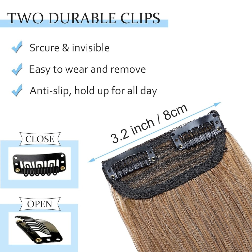 2 Pcs Short Hair Extensions Clip in Human Hair 6 Inch 20g Hairpiece Toppers for Women With Thinning Hair - Wigtrends