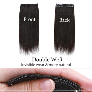 2 Pcs Short Hair Extensions Clip in Human Hair 6 Inch 20g Hairpiece Toppers for Women With Thinning Hair - Wigtrends