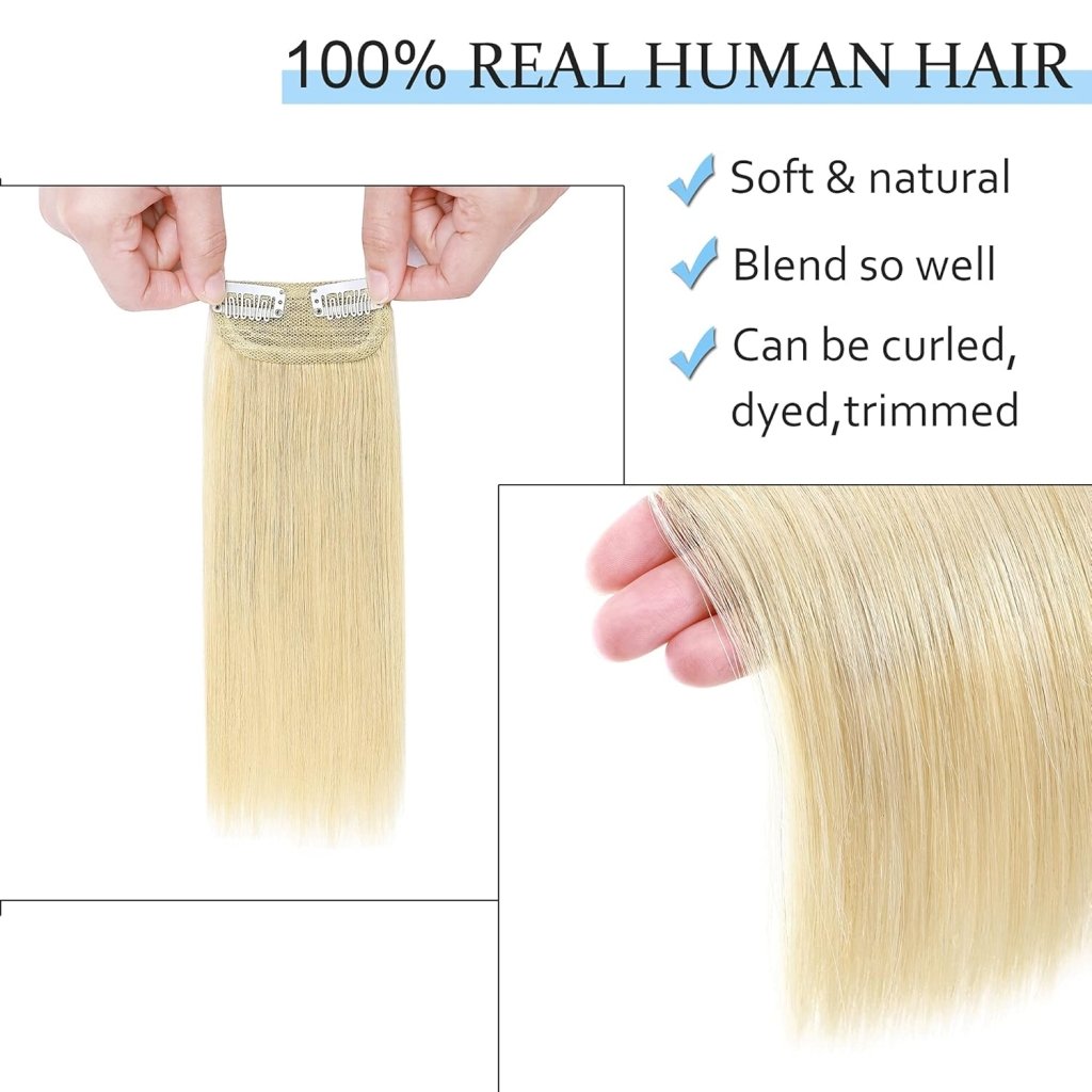 2 Pcs Short Hair Extensions Clip in Human Hair 6 Inch 20g Hairpiece Toppers for Women With Thinning Hair - Wigtrends