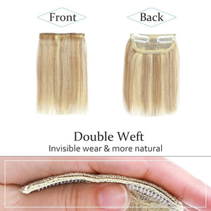 2 Pcs Short Hair Extensions Clip in Human Hair 6 Inch 20g Hairpiece Toppers for Women With Thinning Hair - Wigtrends
