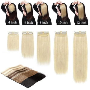 2 Pcs Short Hair Extensions Clip in Human Hair 6 Inch 20g Hairpiece Toppers for Women With Thinning Hair - Wigtrends