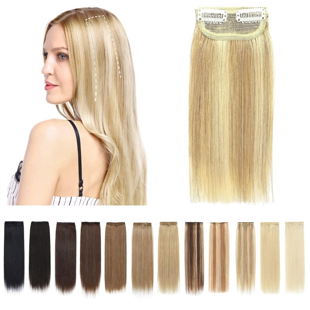 2 Pcs Short Hair Extensions Clip in Human Hair 6 Inch 20g Hairpiece Toppers for Women With Thinning Hair - Wigtrends