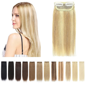 2 Pcs Short Hair Extensions Clip in Human Hair 6 Inch 20g Hairpiece Toppers for Women With Thinning Hair - Wigtrends