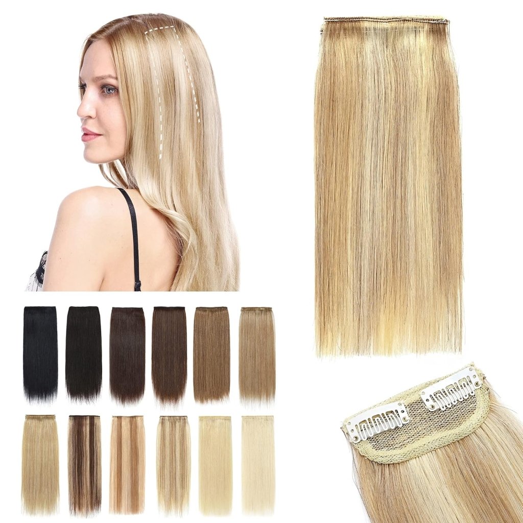 2 Pcs Short Hair Extensions Clip in Human Hair 6 Inch 20g Hairpiece Toppers for Women With Thinning Hair - Wigtrends