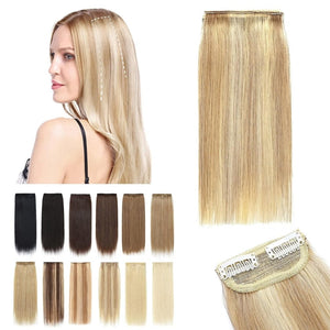 2 Pcs Short Hair Extensions Clip in Human Hair 6 Inch 20g Hairpiece Toppers for Women With Thinning Hair - Wigtrends