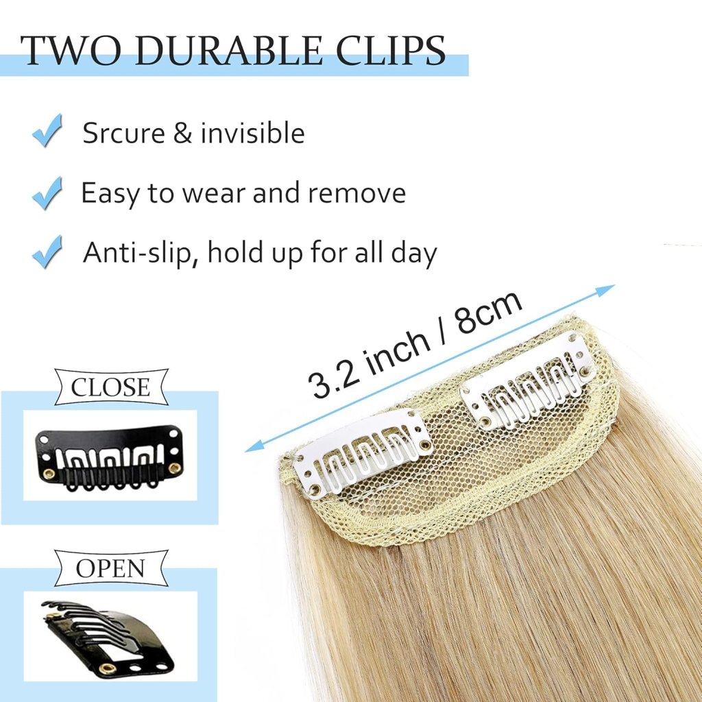 2 Pcs Short Hair Extensions Clip in Human Hair 6 Inch 20g Hairpiece Toppers for Women With Thinning Hair - Wigtrends