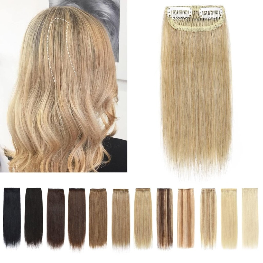 2 Pcs Short Hair Extensions Clip in Human Hair 6 Inch 20g Hairpiece Toppers for Women With Thinning Hair - Wigtrends