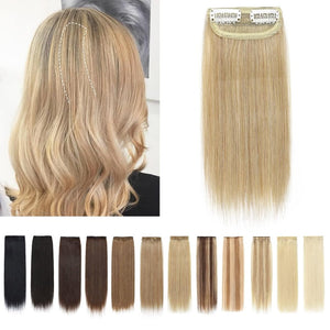2 Pcs Short Hair Extensions Clip in Human Hair 6 Inch 20g Hairpiece Toppers for Women With Thinning Hair - Wigtrends