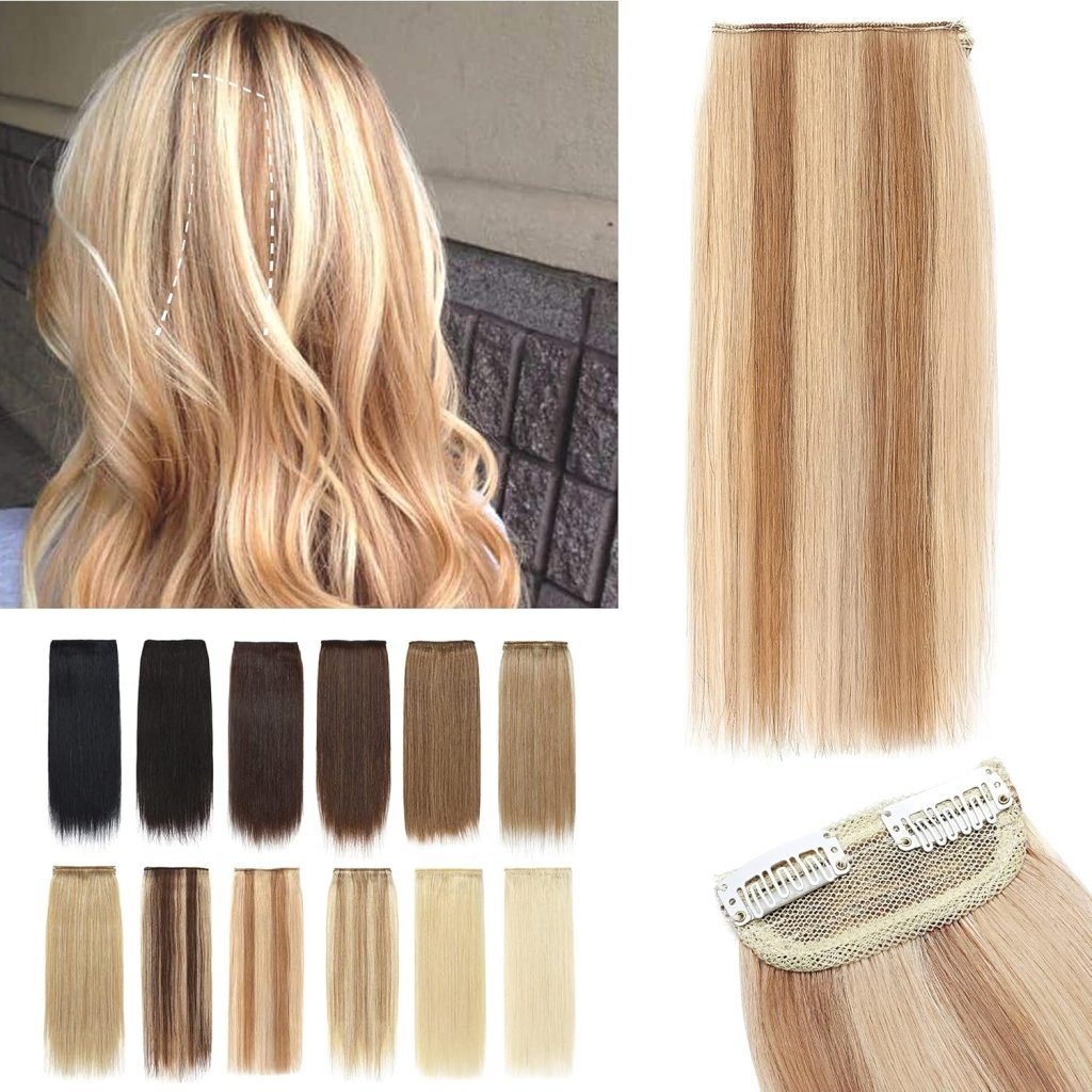 2 Pcs Short Hair Extensions Clip in Human Hair 6 Inch 20g Hairpiece Toppers for Women With Thinning Hair - Wigtrends