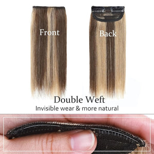 2 Pcs Short Hair Extensions Clip in Human Hair 6 Inch 20g Hairpiece Toppers for Women With Thinning Hair - Wigtrends