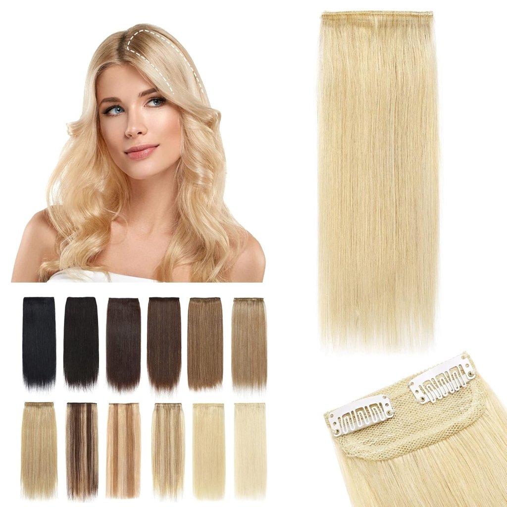 2 Pcs Short Hair Extensions Clip in Human Hair 6 Inch 20g Hairpiece Toppers for Women With Thinning Hair - Wigtrends