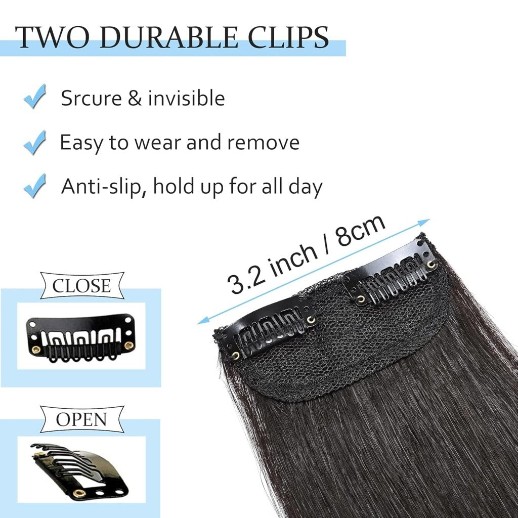 2 Pcs Short Hair Extensions Clip in Human Hair 6 Inch 20g Hairpiece Toppers for Women With Thinning Hair - Wigtrends