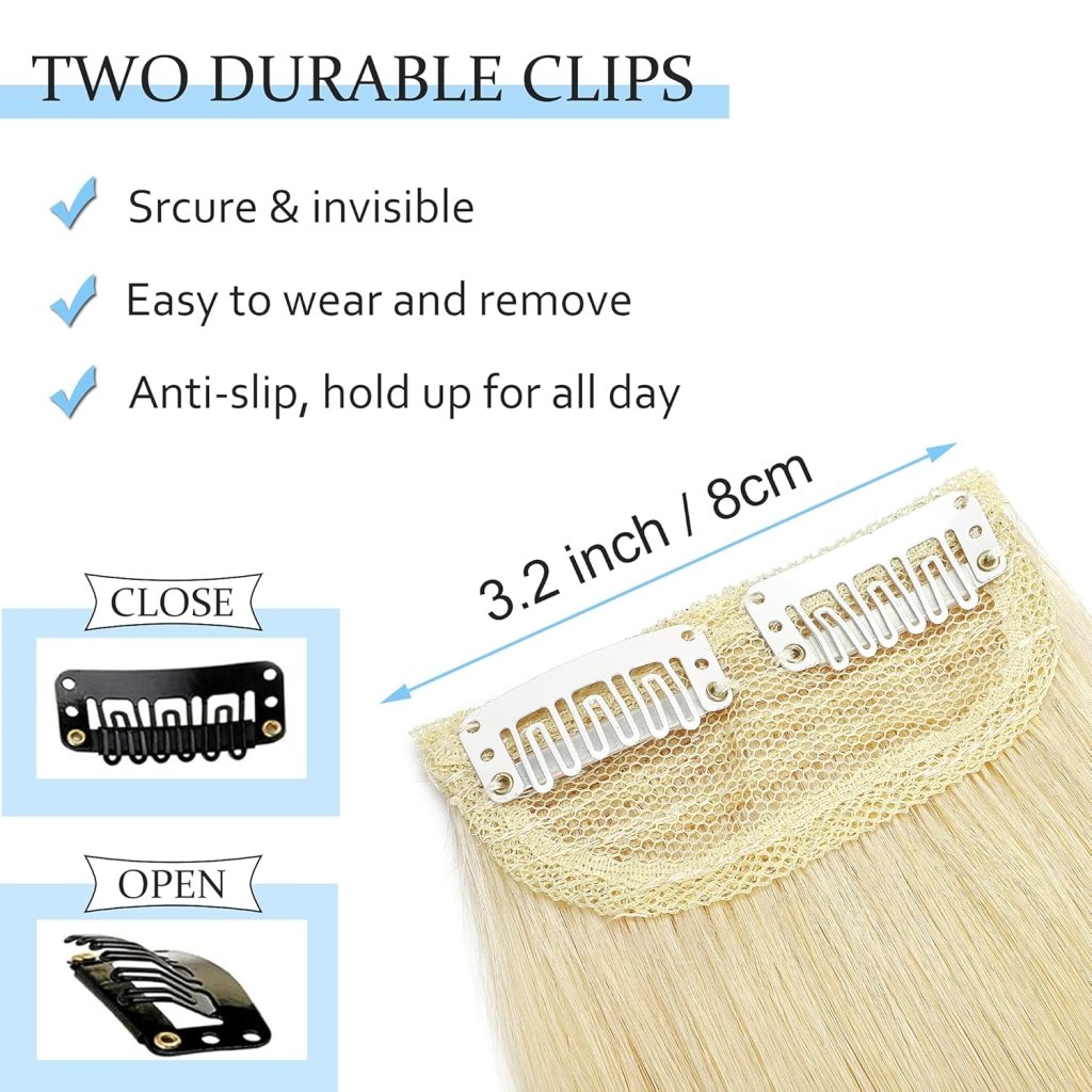 2 Pcs Short Hair Extensions Clip in Human Hair 6 Inch 20g Hairpiece Toppers for Women With Thinning Hair - Wigtrends