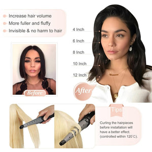 2 Pcs Short Hair Extensions Clip in Human Hair 6 Inch 20g Hairpiece Toppers for Women With Thinning Hair - Wigtrends