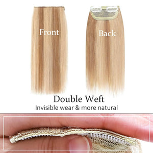 2 Pcs Short Hair Extensions Clip in Human Hair 6 Inch 20g Hairpiece Toppers for Women With Thinning Hair - Wigtrends