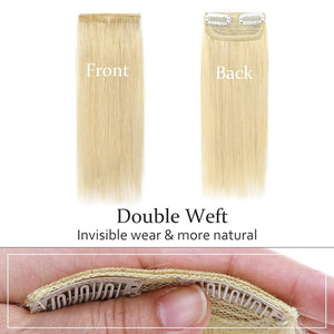 2 Pcs Short Hair Extensions Clip in Human Hair 6 Inch 20g Hairpiece Toppers for Women With Thinning Hair - Wigtrends